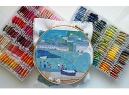 'Ferry Crossing' Embroidery Pattern for  mini wall hanging alternative
