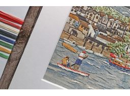 Paddleboarders Embroidery Pattern Design alternative