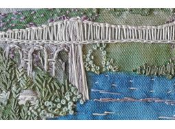 Menai Bridge Coastal Embroidery Pattern alternative