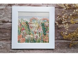 Dune Flowers Embroidery Pattern on linen alternative
