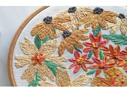 Gloriosa Daisies Floral Linen Embroidery Pattern alternative