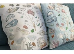 White Shell Cushion Front  Embroidery Panel alternative