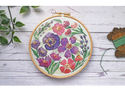 Cottage Garden Floral Embroidery Pattern