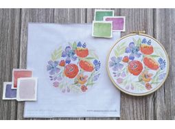 Poppies Floral Embroidery Pattern alternative