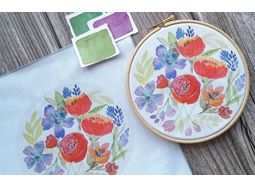 Poppies Stitch Set: Hand Embroidery Pattern with Stitch Guides alternative
