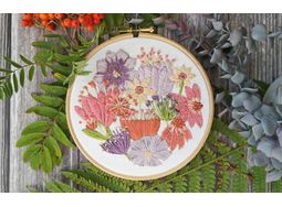 Embroidery Stitch Set : Blooms hand embroidery pattern with stitch guide booklet alternative