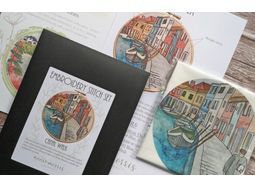 Canal Walk Stitch Set: Hand Embroidery Panel with guide alternative