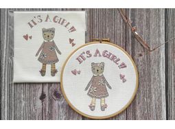 Celebrate Your Newborn 'It's a girl' Embroidery Panel (to fit 6 inch hoop) alternative