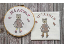 Celebrate Your Newborn 'It's a girl' Embroidery Panel (to fit 6 inch hoop)