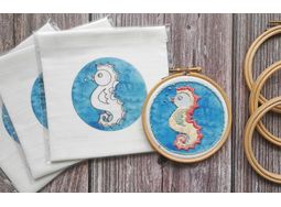 Seahorse Mini Embroidery Panel (to fit 4 inch hoop) alternative