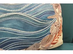 Coastal Cottages Embroidery Cushion panel alternative