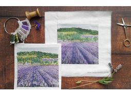 Lavender Fields Linen Hand Embroidery Pattern alternative