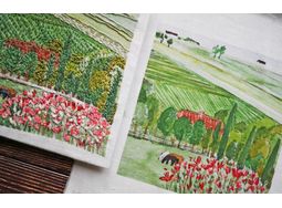 Vineyards Stitch Set: Hand Embroidery Panel and guide alternative