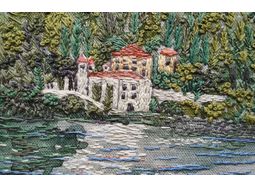 The Italian Lakes: 'Reflections of Como' Embroidery Panel alternative