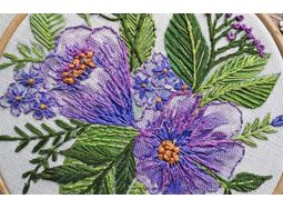 Spring Blooms Embroidery Panel to fit 6 or 7 inch hoop alternative