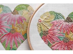 Echinacea Flower Heart Embroidery Panel alternative