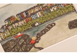 *NEW* Brixham Harbour Hand Embroidery Panel (to fit 5x7 inch aperture mount) alternative