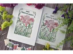 January - Carnation and Snowdrops - Birth Flower Embroidery pattern design alternative