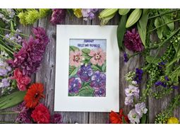 February - Violet and Primrose - Birth Flower Embroidery Pattern design alternative