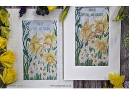 March - Daffodil and Jonquil - Birth Flower Embroidery pattern design alternative