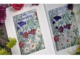 April - Sweet Pea and Daisy - Birth Flower Embroidery design alternative