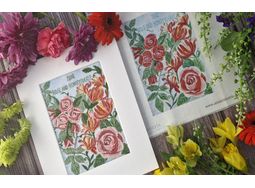June - Rose and Honeysuckle - Birth Flower embroidery pattern design alternative