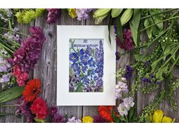 July - Larkspur and Delphinium - Birth Flower embroidery pattern design alternative