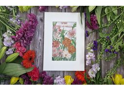 October - Cosmos and Marigold - Birth Flowers Embroidery Pattern alternative