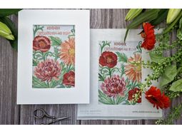 November - Chrysanthemum and Peony - Birth Flowers Embroidery Patterns alternative