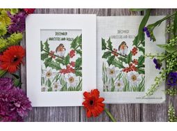 December - Narcissus and Holly - Birth Flowers Hand Embroidery Pattern alternative