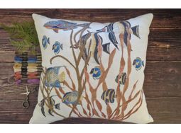 *NEW* Seaweed and Tropical Fish Cushion Front Embroidery Panel alternative
