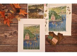 *NEW* Pink Boathouse at Bantham Embroidery Panel alternative