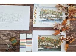 *NEW* Padstow Harbour Linen Hand Embroidery Pattern alternative