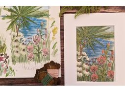 *NEW* Heaven in Devon - Tropical Views Hand Embroidery Pattern alternative