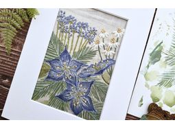 *NEW* Agapanthus, Starflower and Daisies Hand Embroidery Pattern (to fit 5x7 inch aperture mount) alternative