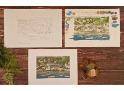 *NEW* Penzance Harbour Hand Embroidey Panel (to fit our 5x7 aperture mount) alternative