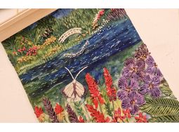 Trebah Garden Mini Wall Hanging Hand Embroidery panel *NEW* alternative