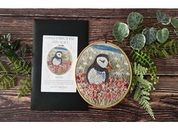 Puffin Stitch Set hand embroidery panel with guides