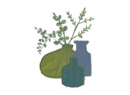 'Glass Bottles &amp; Eucalyptus' PDF Embroidery Template alternative