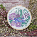 'Tea & Succulents' Floral Hoop Art Embroidery Kit additional 4