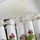 Christmas Cracker Box set of 6 Robin and Holly Embroidered Set additional 2