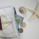 Embroidered Leather Sailboat Coin Purse additional 2