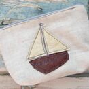 Embroidered Leather Sailboat Coin Purse additional 1