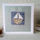 'Sail Boat' Handmade Embroidery Greetings Card additional 1
