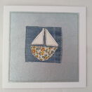 'Sail Boat' Handmade Embroidery Greetings Card additional 2
