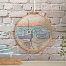 "Moored Boats" Coastal Embroidery Pattern Design Panel additional 1