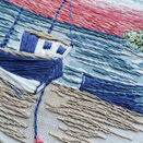 "Moored Boats" Linen Embroidery Pattern Design Panel additional 6
