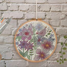 "Birdsong" Floral Linen Panel Embroidery Pattern Design additional 4