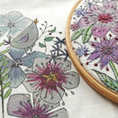 "Birdsong" Floral Linen Panel Embroidery Pattern Design additional 6