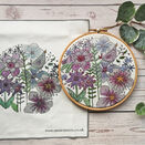 "Birdsong" Floral Linen Panel Embroidery Pattern Design additional 3
